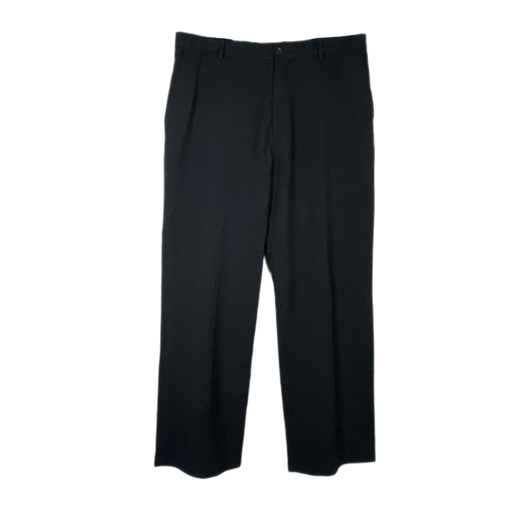 Claiborne Men’s Classic Black Flat Front Trousers 36x32